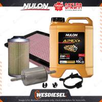 Oil Air Fuel Filter + 10L SYN5W30 Service Kit for Holden Calais VZ V6 3.6L 04-06