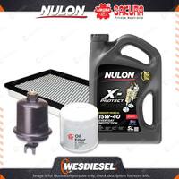 Oil Air Fuel Filter + 5L PM15W40 Service Kit for Honda Civic EK 4cyl 1.6L 95-99