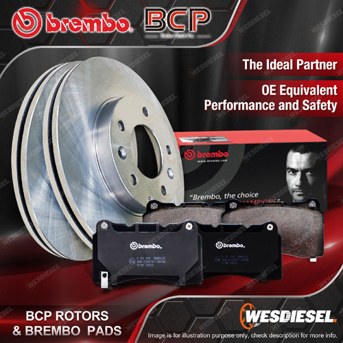Front BCP Disc Rotors + Brembo Brake Pads for Mitsubishi Mirage CJ2A 1.5L ABS