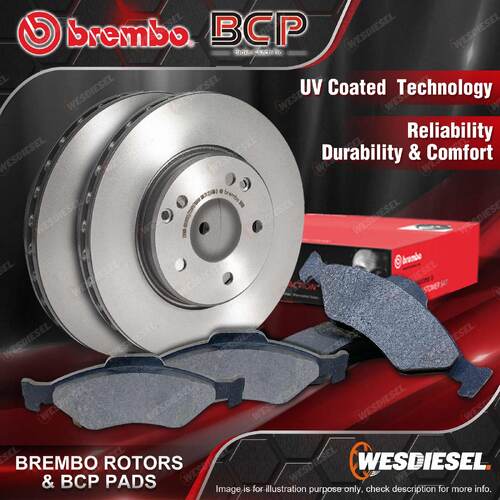 Rear Brembo Disc Brake Rotors + BCP Pads for Citroen C5 Peugeot 508 2008-On
