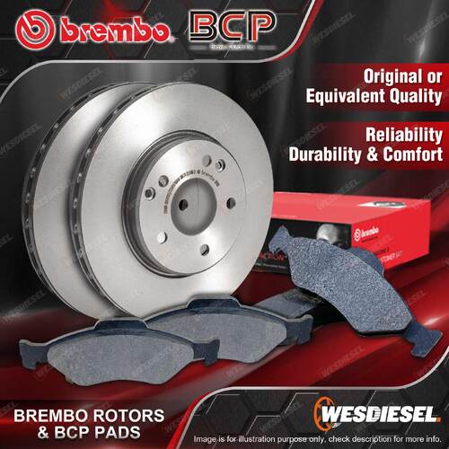 Front Brembo Disc Brake Rotors + BCP Pads for Citroen Xsara Peugeot 206 306