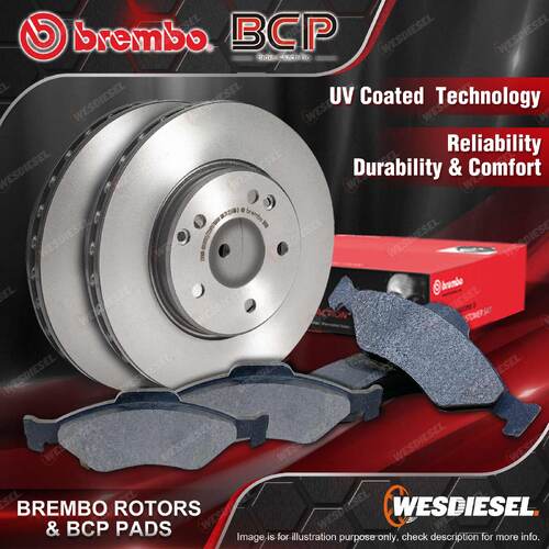 Rear Brembo Disc Brake Rotors + BCP Pads for Volvo S40 V40 V50 High-quality