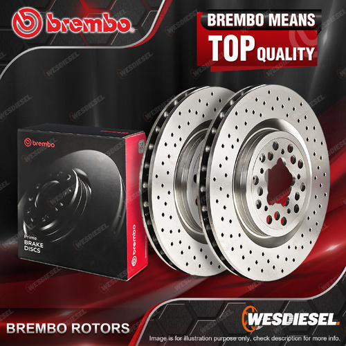 Pair Front Brembo Drilled Ventilated Disc Brake Rotors 09.D762.10 Diameter 400mm