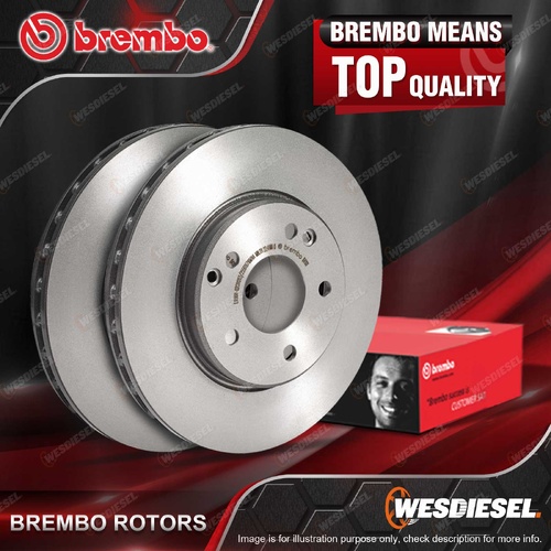 Pair Front Brembo UV Coated Ventilated Disc Brake Rotors 09.D769.11 OD 277mm