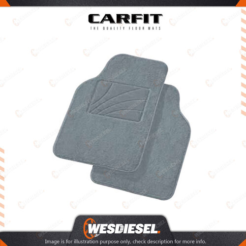 Carfit 2 Piece Set Prestige Grey Front Carpet Mats 69cm x 46cm - Quality Carpet