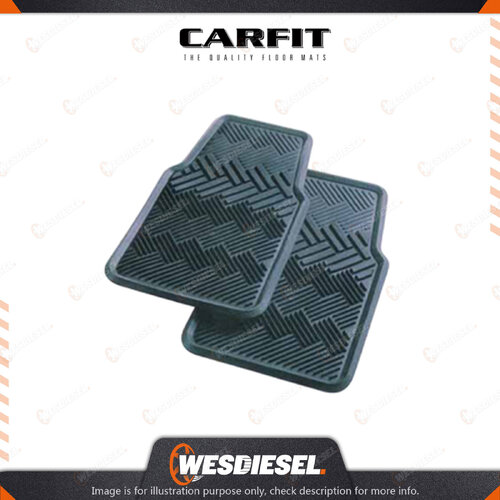 Carfit 2 Piece Set Terrain Grey Front Rubber Mats 74cm x 46cm - Quality Carpet