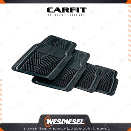 Carfit 4 Piece Set Traction Black Rubber Mat FR 74cm x 50cm / RR 47cm x 50cm