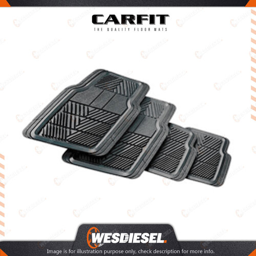 Carfit 4 Piece Set Traction Grey Rubber Mat FR 74cm x 50cm / RR 47cm x 50cm