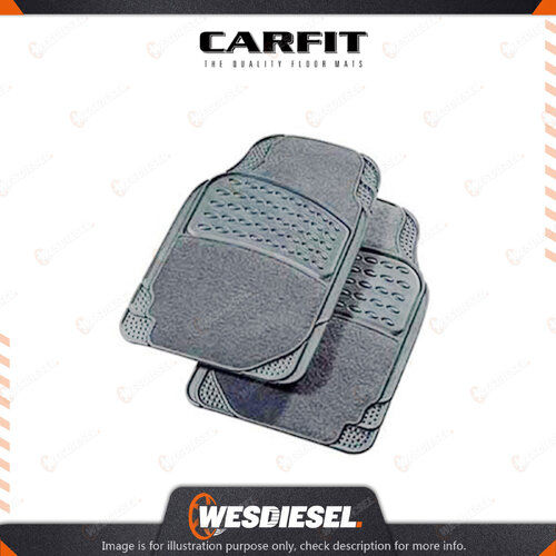 Carfit 2 Piece Set Majestic Grey Front Carpet Rubber Mats 71cm x 45cm