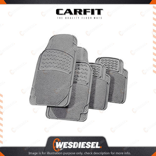 Carfit 4 Pcs Set Majestic Grey Carpet Rubber Mats FR 71cm x 45cm/RR 43cm x 46cm