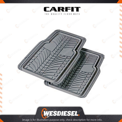 Carfit 3 Piece Set Tread Grey Front Rubber Mats 74cm x 50cm Premium Quality