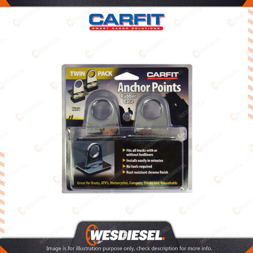 Carfit 2 Packs Anchor Points Rubber Base 50mm x 60mm Hole diameter 25mm