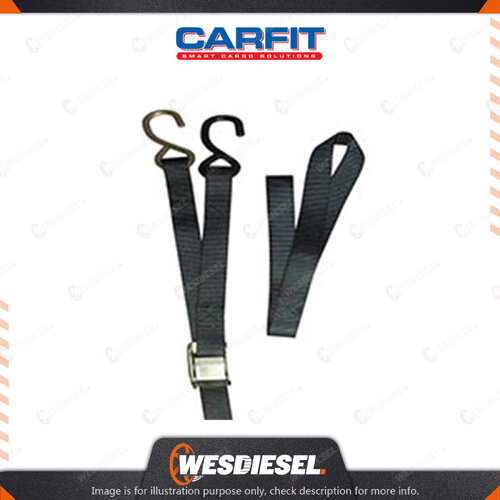 Carfit Motorcycle Cambuckle Tie Down 25MM X 1.8M W/Excess Strap Pack Of 2