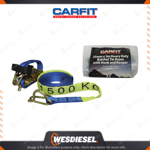 Carfit 25MM X 5M Heavy Duty Ratchet Single With Hook and Keeper Premium Quality