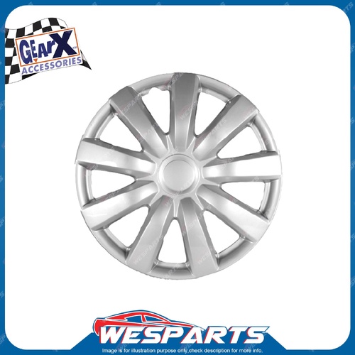 4 pieces of GearX Silver Wheel Covers 15" Cerberus Automative Parts