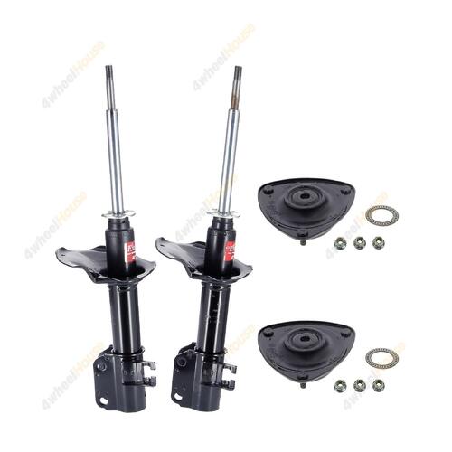 2 x KYB Shock Absorbers Strut Top Mount Kit Front 332053 332052 KSM7232