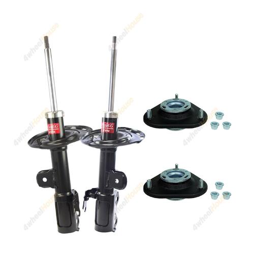 2 x KYB Shock Absorbers Strut Top Mount Kit Front 335051 335050 KSM7162