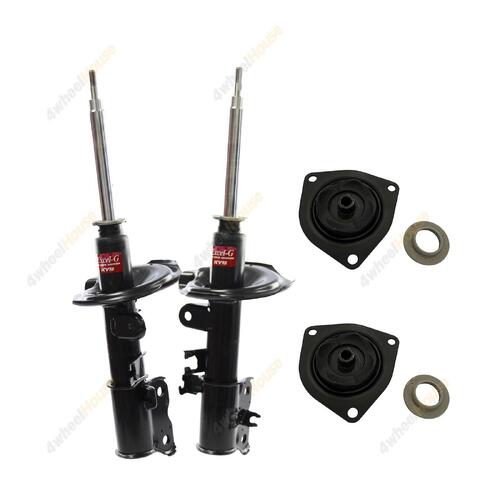 2 x KYB Shock Absorbers Strut Top Mount Kit Front 335047 335046 KSM7200