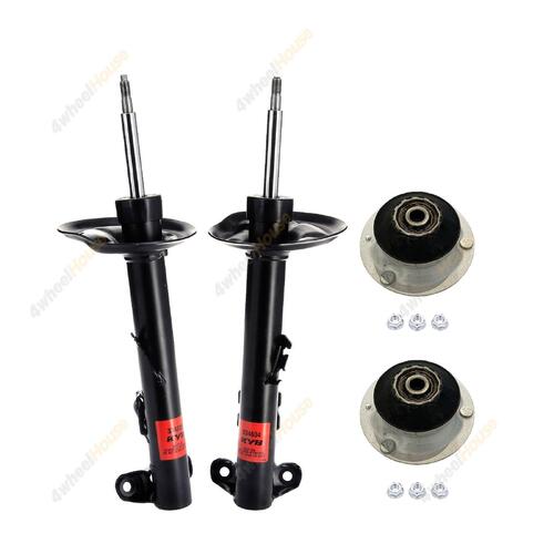 2 x KYB Shock Absorbers Strut Top Mount Kit Front 334605 334604 KSM5255