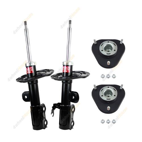 2 x KYB Shock Absorbers Strut Top Mount Kit Front 335081 335080 KSM7161