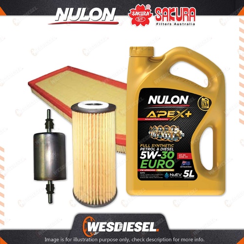 Oil Air Fuel Filter 5L APX5W30C3 Oil Service Kit for Audi A3 8P 2.0 FSI 04-05