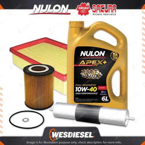 Oil Air Fuel Filter 6L APX10W40 Oil Service Kit for Bmw 523I E39 6cyl 2.5L 96-00