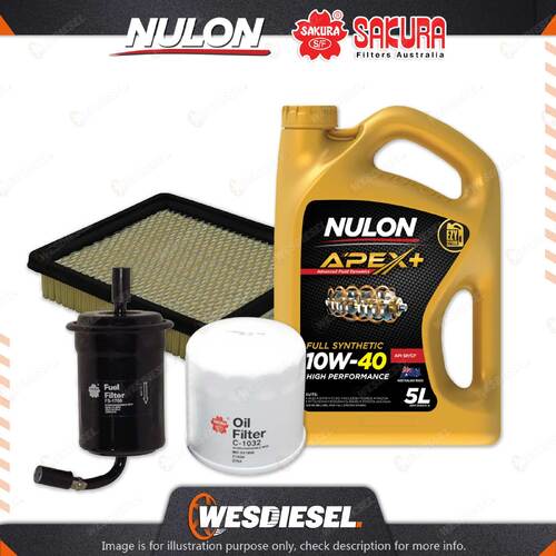 Oil Air Fuel Filter + 5L APX10W40 Service Kit for Ford Capri SC Turbo 4cyl 1.6L