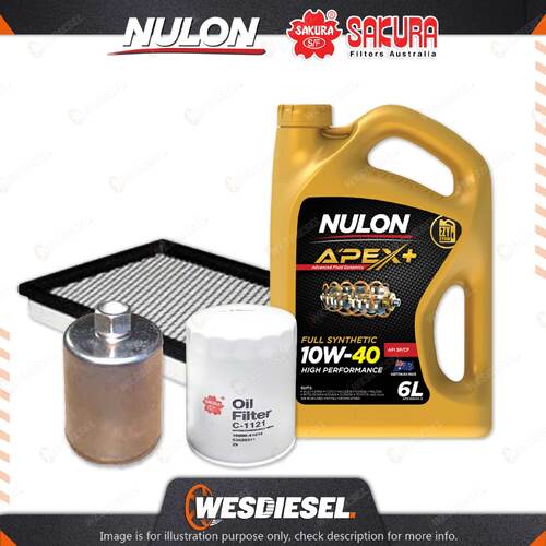 Oil Air Fuel Filter 6L APX10W40 Oil Service Kit for Ford Falcon EB 6cyl 4L 91-93