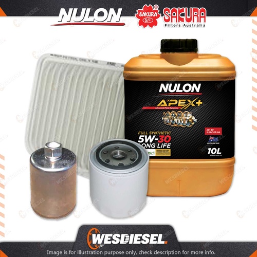 Oil Air Fuel Filter + 10L APX5W30D1 Service Kit for Ford Falcon FG X 4L 14-On