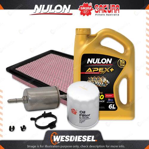 Oil Air Fuel Filter + 6L APX10W40 Service Kit for Holden Calais VZ V8 5.7L 04-06