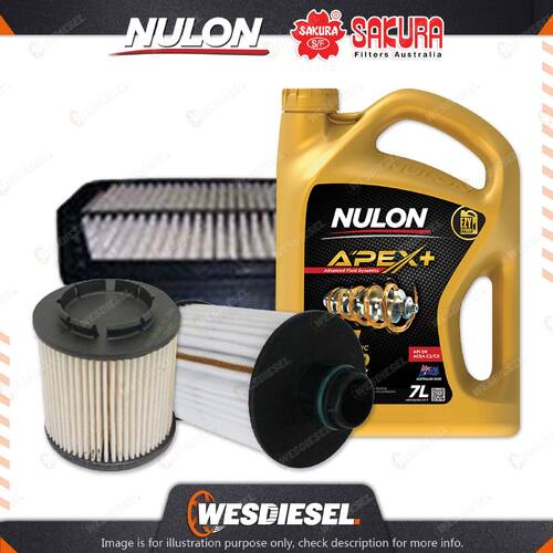 Oil Air Fuel Filter + 7L APX5W30C23 Service Kit for Holden Captiva CG II 2.2L