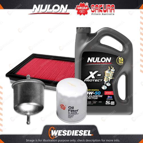 Oil Air Fuel Filter + 5L PRO20W50 Service Kit for Holden Commodore VS V8 95-97