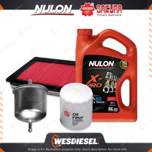 Oil Air Fuel Filter + 5L XPR15W50 Oil Service Kit for Holden Commodore VS V8 5L