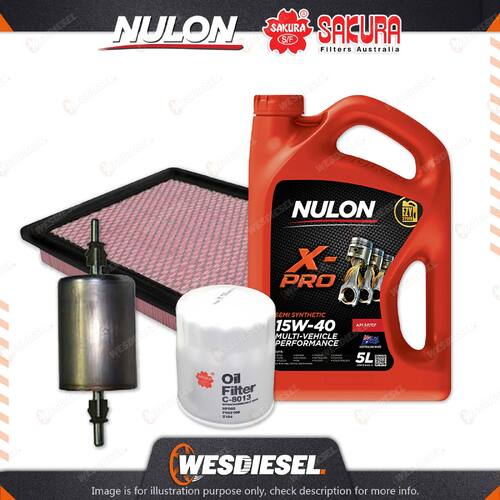 Oil Air Fuel Filter + 5L XPR15W40 Oil Service Kit for Holden Commodore VT V6 3.8
