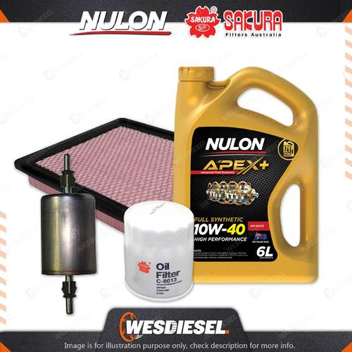 Oil Air Fuel Filter 6L APX10W40 Oil Service Kit for Holden Commodore VY V6 3.8L