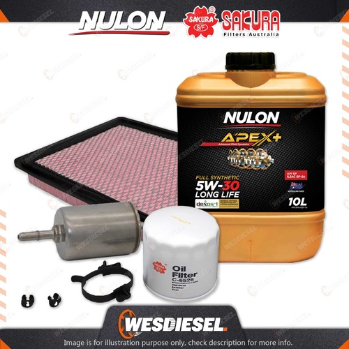 Oil Air Fuel Filter 10L APX5W30D1 Oil Service Kit for Holden Crewman Utility VZ