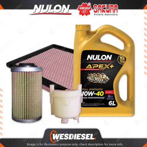 Oil Air Fuel Filter 6L APX10W40 Oil Service Kit for Holden One Tonner VZ V6 3.6L