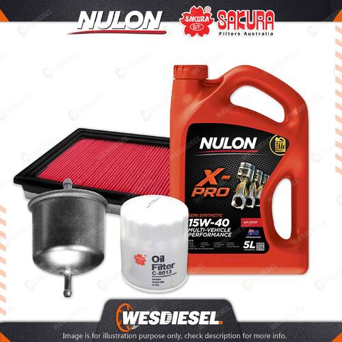Oil Air Fuel Filter + 5L XPR15W40 Oil Service Kit for Holden Statesman VS V6 3.8