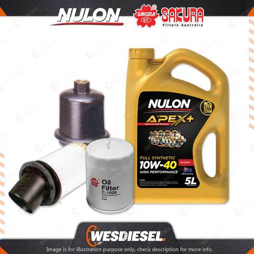 Oil Air Fuel Filter + 5L APX10W40 Service Kit for Honda Integra DC 4cyl 2L 01-04
