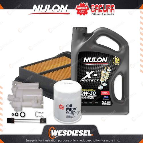 Oil Air Fuel Filter 5L PRO10W30 Oil Service Kit for Honda Jazz GD 4cyl 1.5 02-08