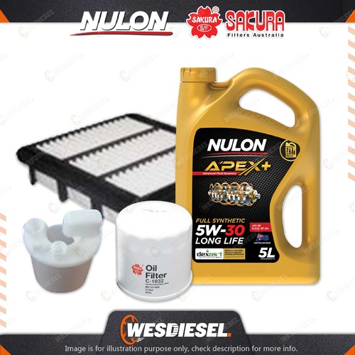 Oil Air Fuel Filter 5L APX5W30D1 Oil Service Kit for Hyundai I30 FD 2L 07-13
