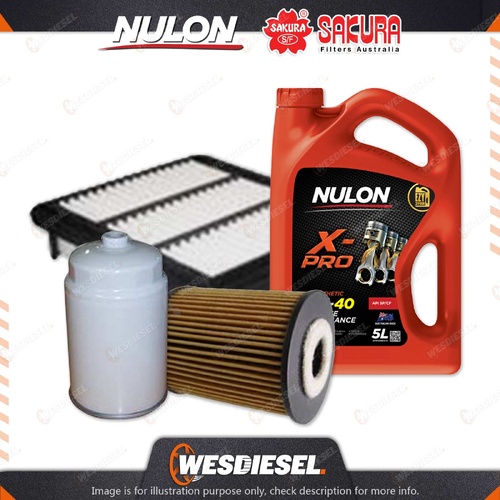 Oil Air Fuel Filter + 5L XPR10W40 Service Kit for Hyundai I30 FD 4cyl 1.6L 08-12