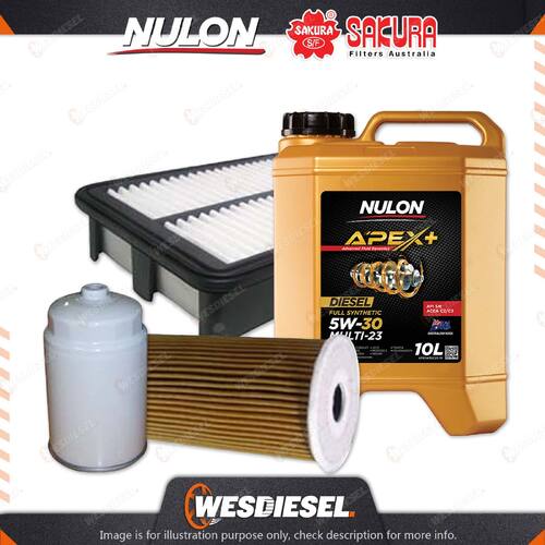 Oil Air Fuel Filter 10L APX5W30C23 Service Kit for Hyundai Ix35 LM 4cyl 2L 10-13