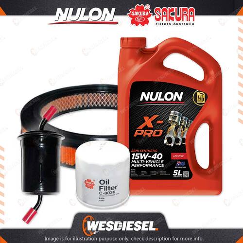Oil Air Fuel Filter 5L XPR15W40 Oil Service Kit for Mazda 121 Hatch DB 4cyl 1.3L