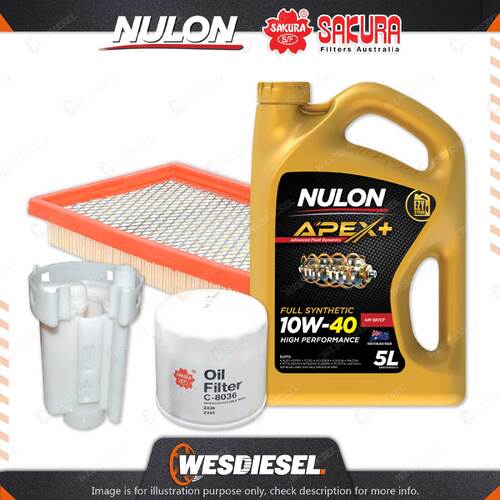 Oil Air Fuel Filter + 5L APX10W40 Service Kit for Mazda 323 Protege BJ 4cyl 1.8L