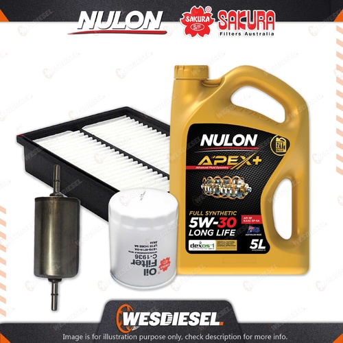 Oil Air Fuel Filter 5L APX5W30D1 Service Kit for Mazda Mazda 3 BK 4cyl 2L 04-09