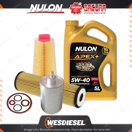 Oil Air Fuel Filter 5L APX5W40 Oil Service Kit for Mercedes Benz C180K W203 1.8L