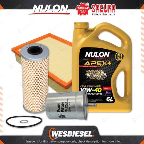 Oil Air Fuel Filter 6L APX10W40 Oil Service Kit for Mercedes Benz E220 W124 2.2L