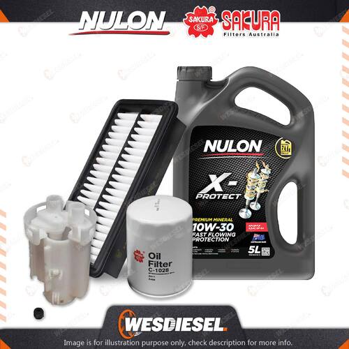 Oil Air Fuel Filter 5L PRO10W30 Oil Service Kit for Mitsubishi Colt RG 1.5 06-12