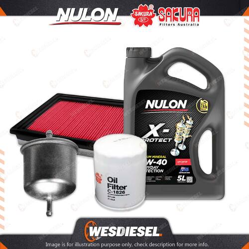 Oil Air Fuel Filter 5L PRO15W40 Oil Service Kit for Nissan Skyline R34 6cyl 2.5L